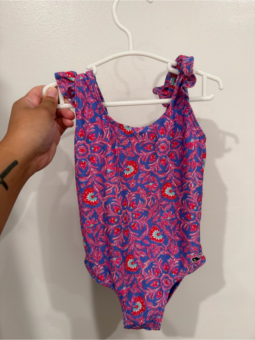 Vineyard Vines Girls' Pink & Blue Floral One-Piece Swimsuit